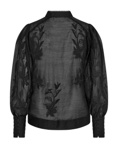 CMTHILDE - SHIRT WITH FLORAL PRINT IN BLACK
