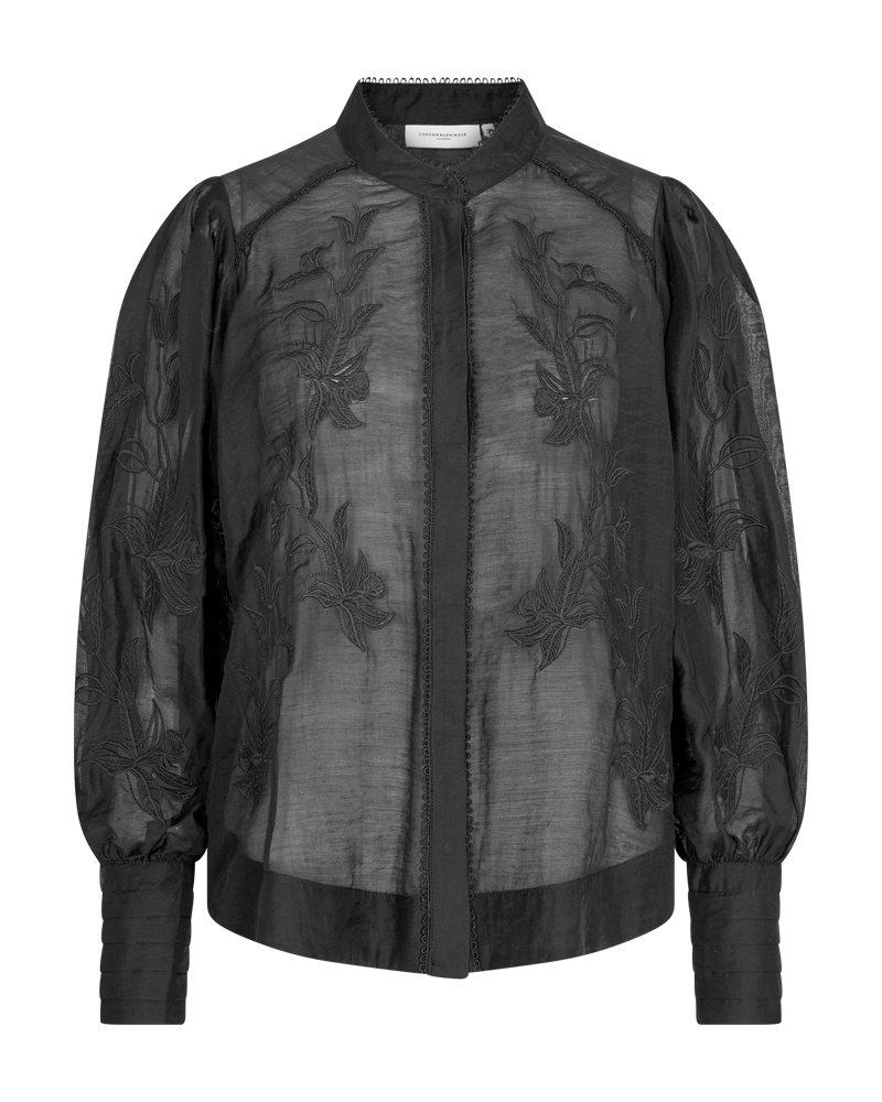 CMTHILDE - SHIRT WITH FLORAL PRINT IN BLACK