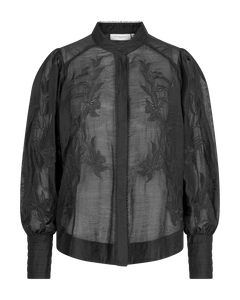CMTHILDE - SHIRT WITH FLORAL PRINT IN BLACK