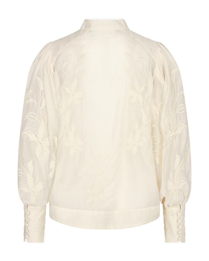 CMTHILDE - SHIRT WITH FLORAL PRINT IN WHITE,OFF-WHITE