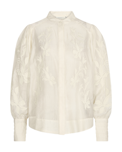 CMTHILDE - SHIRT WITH FLORAL PRINT IN WHITE,OFF-WHITE