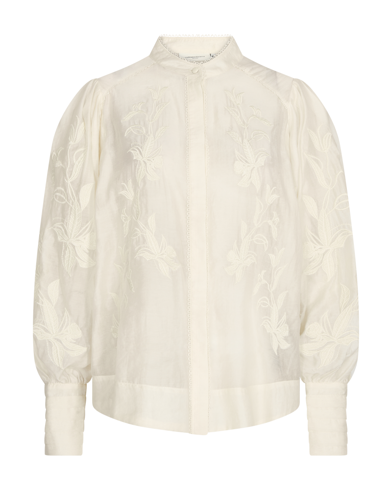 CMTHILDE - SHIRT WITH FLORAL PRINT IN WHITE,OFF-WHITE