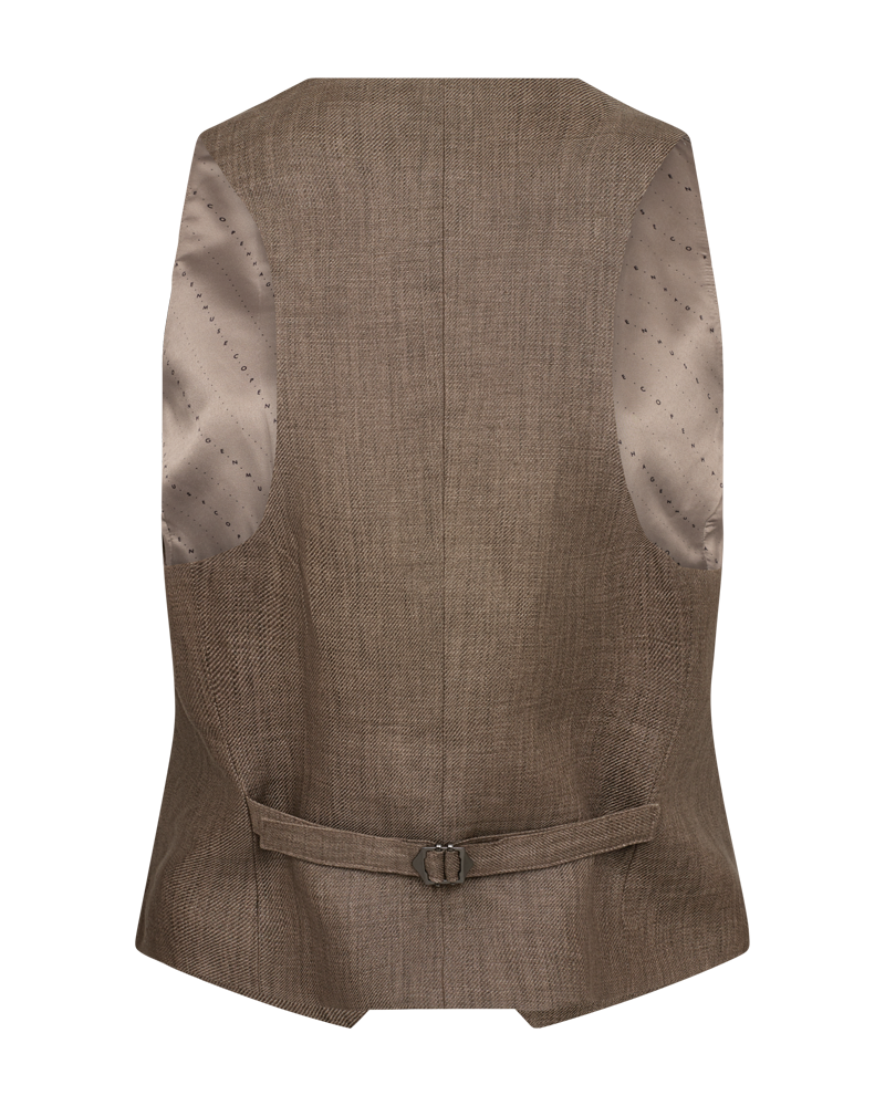 CMNATURE - LINEN WAISTCOAT IN BROWN