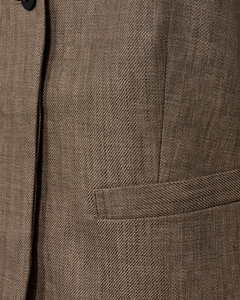 CMNATURE - LINEN WAISTCOAT IN BROWN