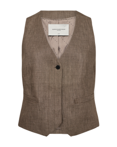 CMNATURE - LINEN WAISTCOAT IN BROWN