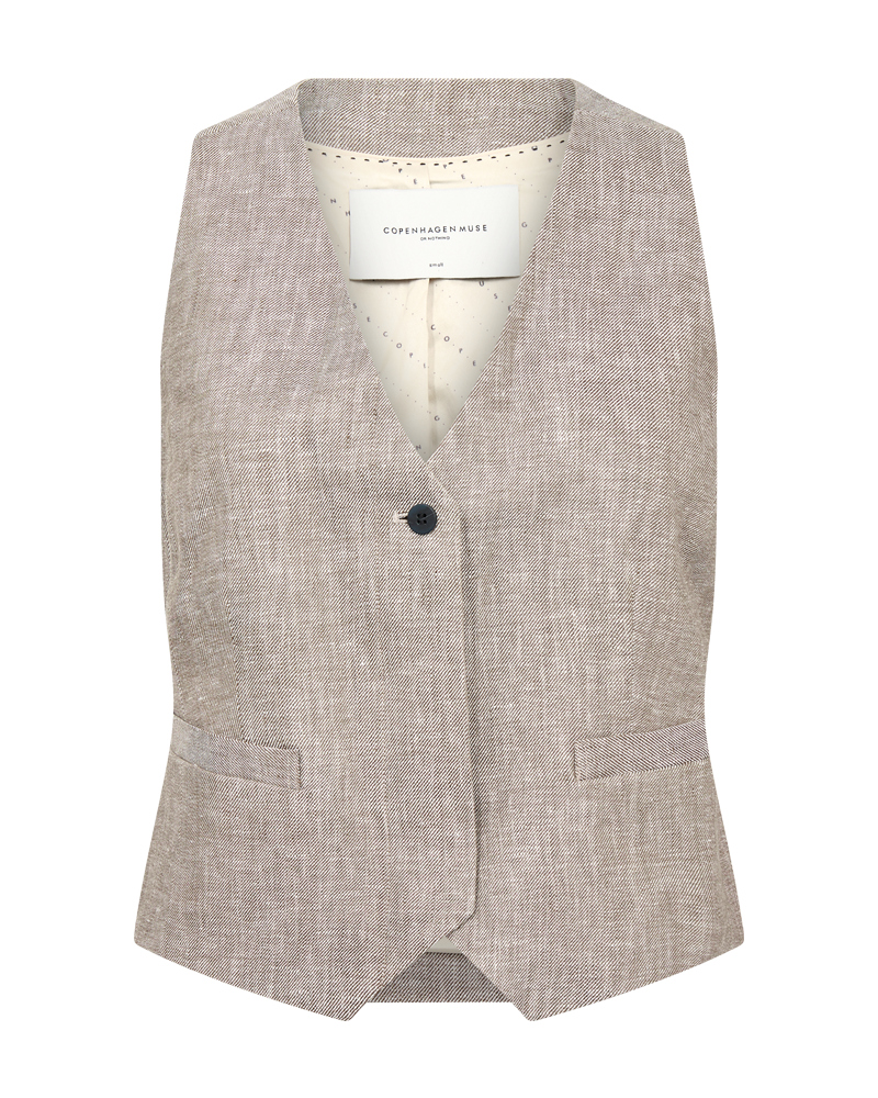 Cmnature - linnen vest in beige