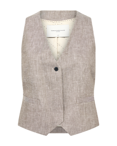 Cmnature - linnen vest in beige
