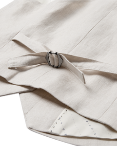 CMNATURE - LINEN WAISTCOAT IN BEIGE,OFF-WHITE