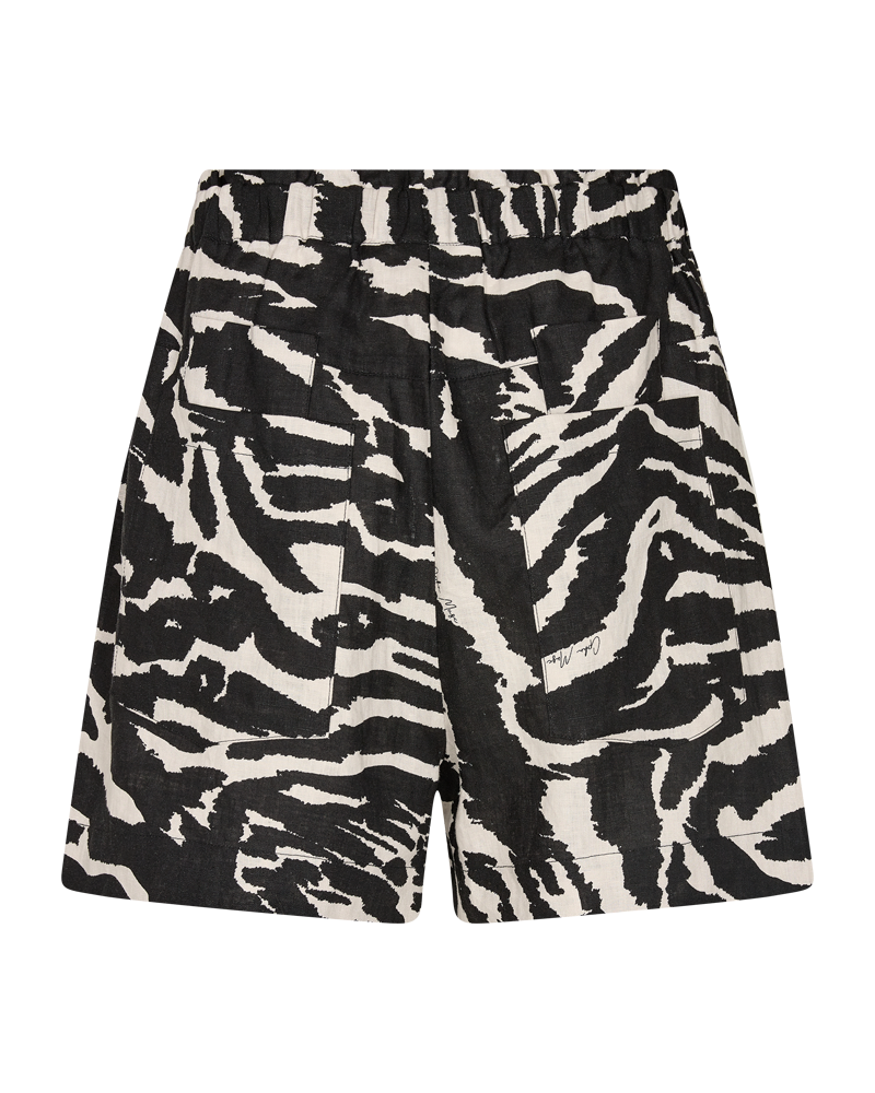 Cmlinen - Linnen shorts in zwart en grijs