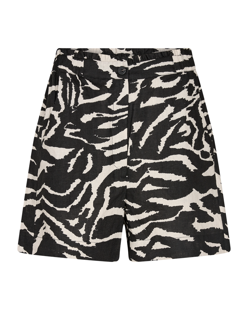 Cmlinen - Linnen shorts in zwart en grijs