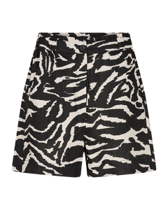 Cmlinen - Linnen shorts in zwart en grijs