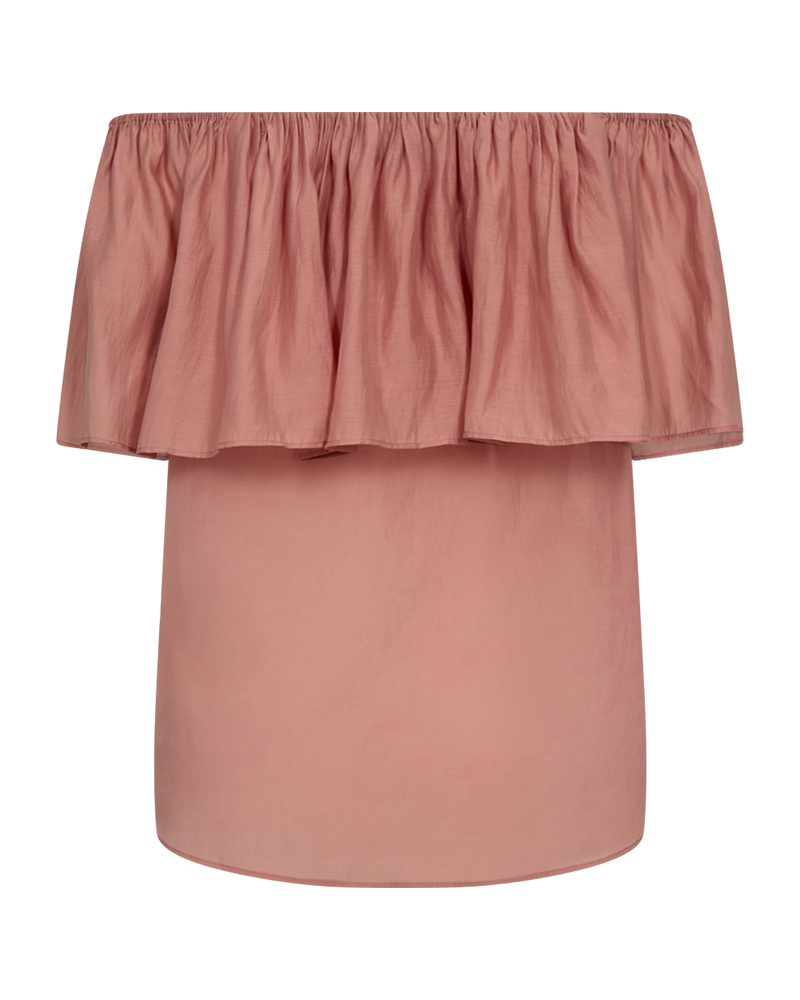 Cmmolly - blouse met ruches in roos
