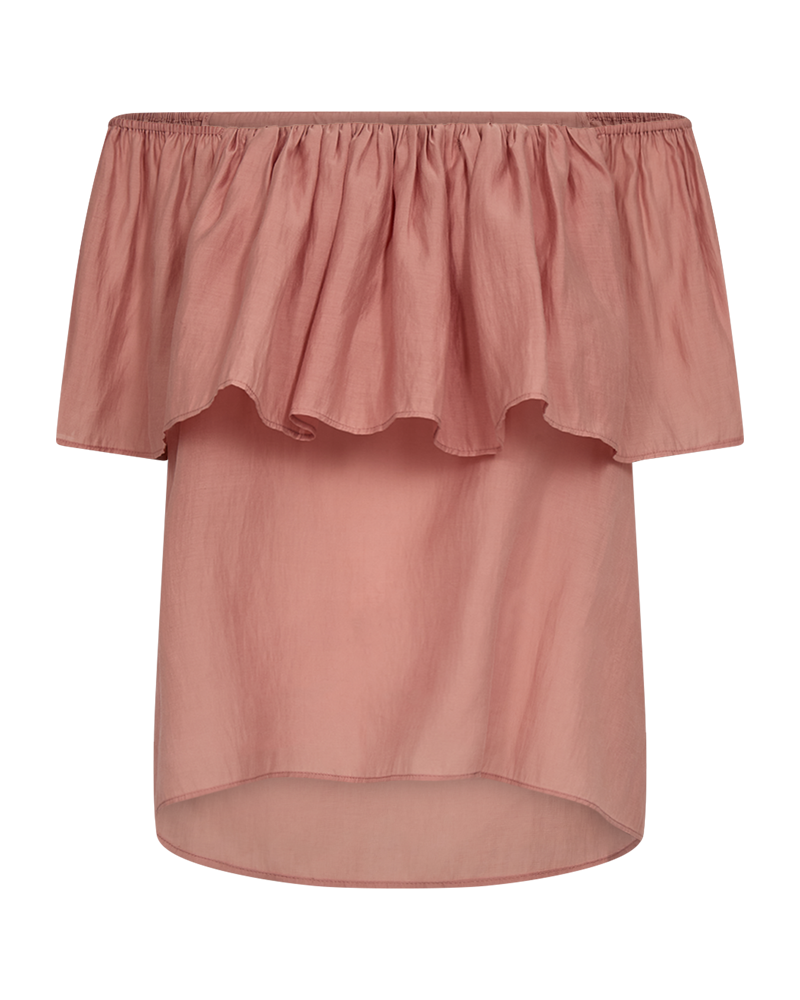 Cmmolly - blouse met ruches in roos