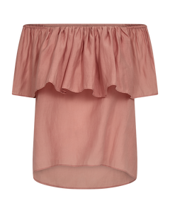 Cmmolly - blouse met ruches in roos