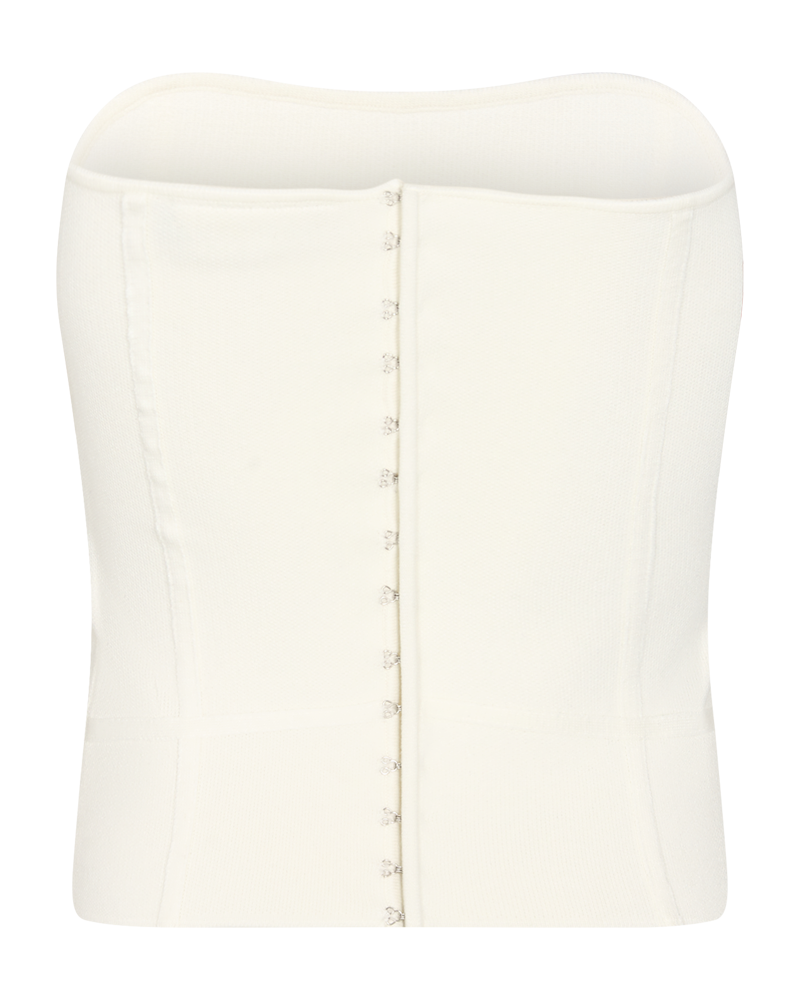 Cmbellis - Strapless top in wit, gebroken wit