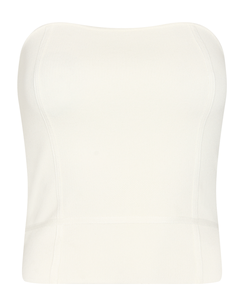 Cmbellis - Strapless top in wit, gebroken wit