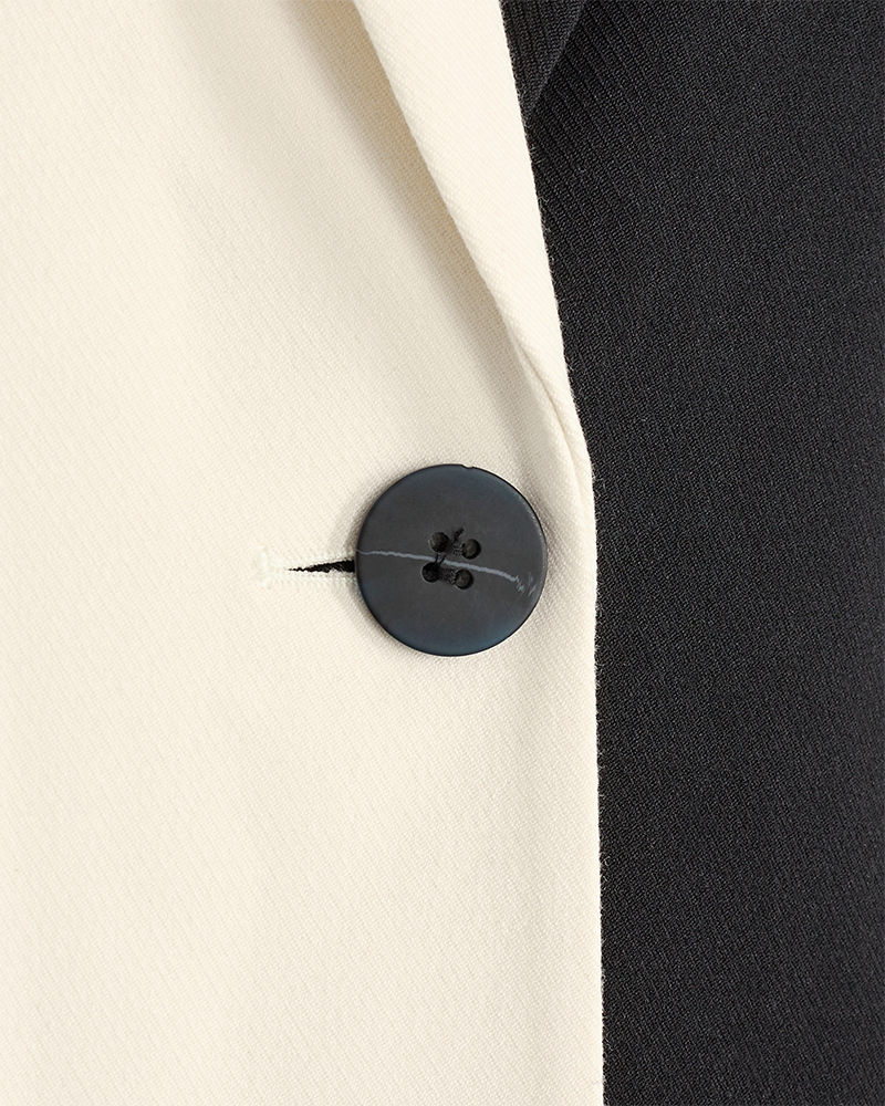 CMTailor - Lange blazer in grijs, gebroken wit