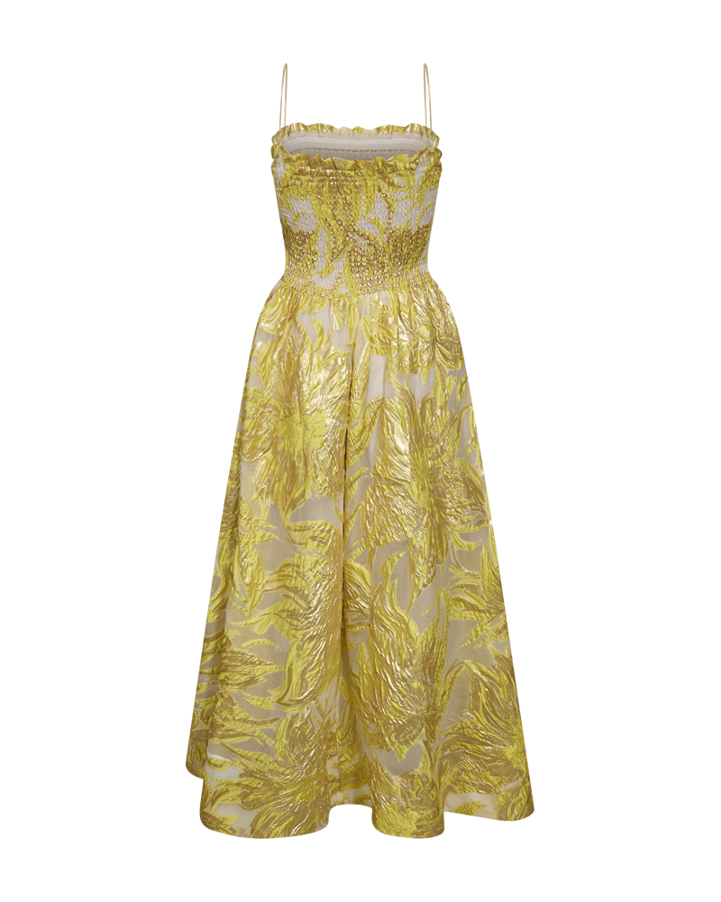 Cmjanne - strapless jurk in geel