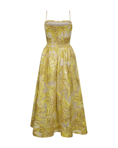 Cmjanne - strapless jurk in geel