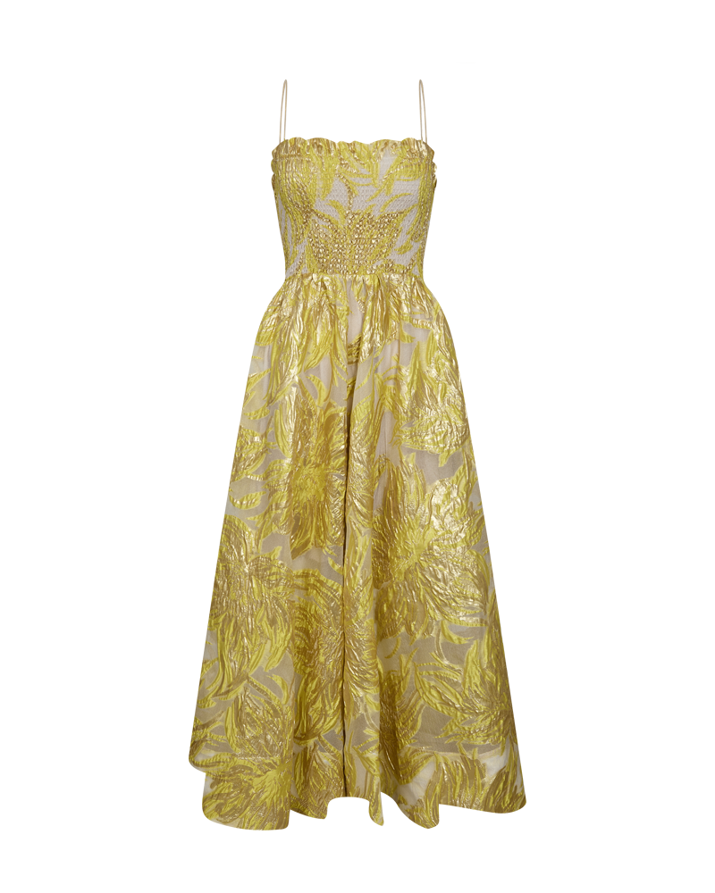 Cmjanne - strapless jurk in geel