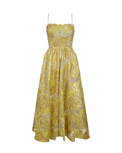 Cmjanne - strapless jurk in geel