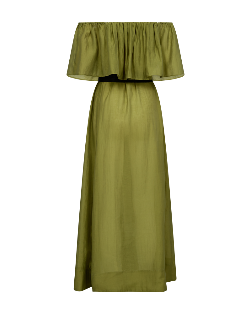 Cmmolly-off-the-shoulder jurk in groen
