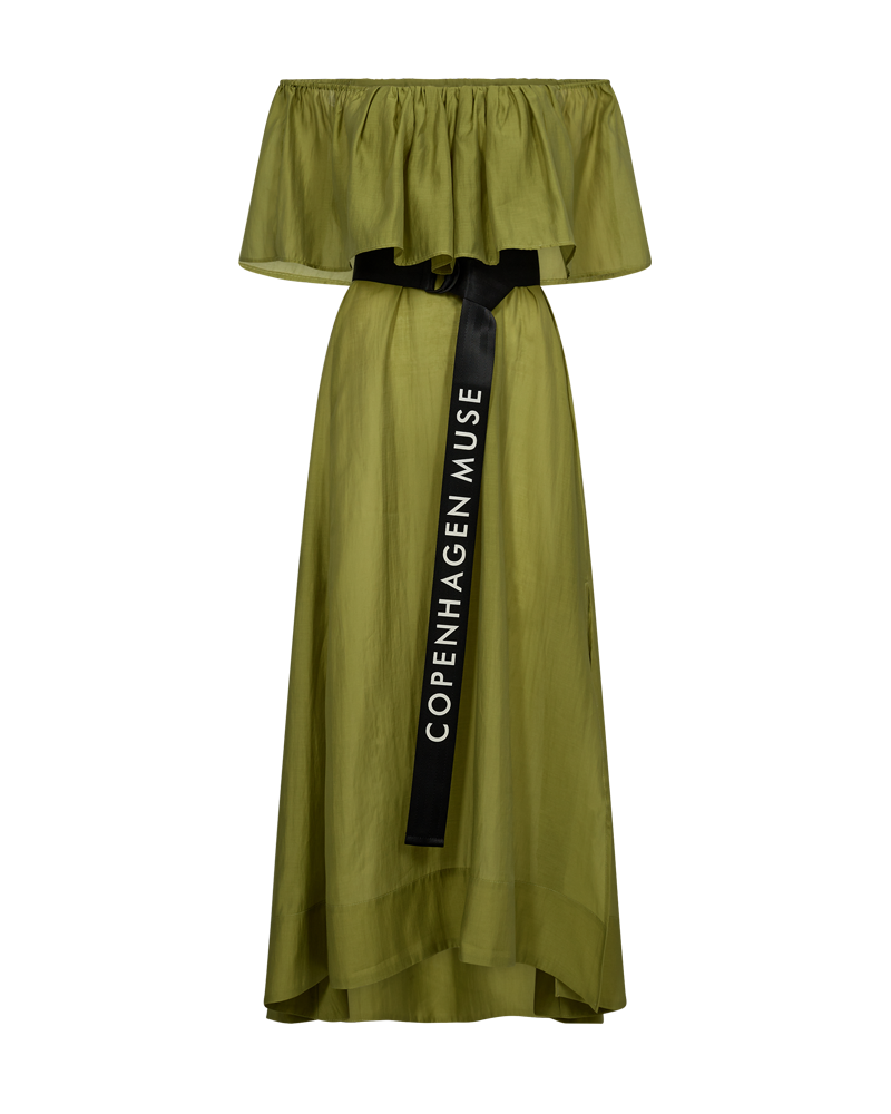 Cmmolly-off-the-shoulder jurk in groen