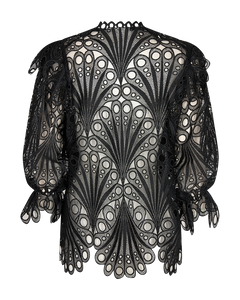 Cmmoonlight - blouse met gatpatroon in zwart