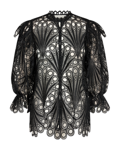 Cmmoonlight - blouse met gatpatroon in zwart