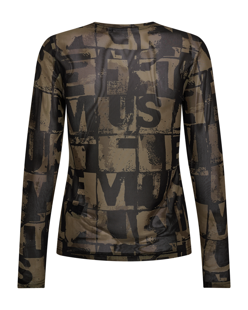 Cmcora - mesh t -shirt in kaki groen