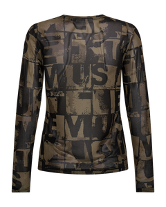 Cmcora - mesh t -shirt in kaki groen