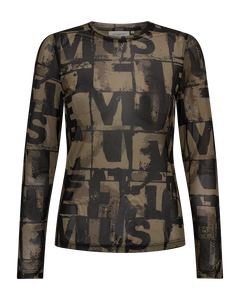 Cmcora - mesh t -shirt in kaki groen