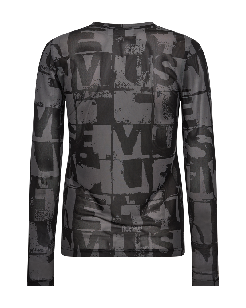 Cmcora - mesh t -shirt in zwart en bruin