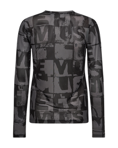 Cmcora - mesh t -shirt in zwart en bruin