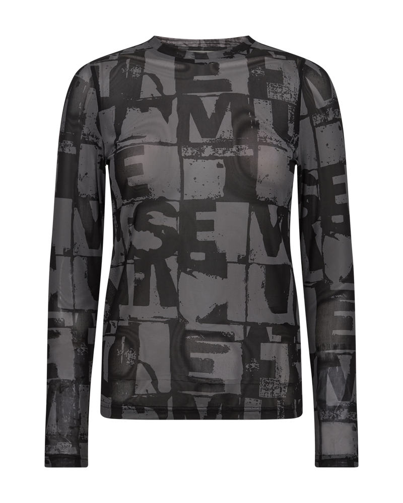 Cmcora - mesh t -shirt in zwart en bruin