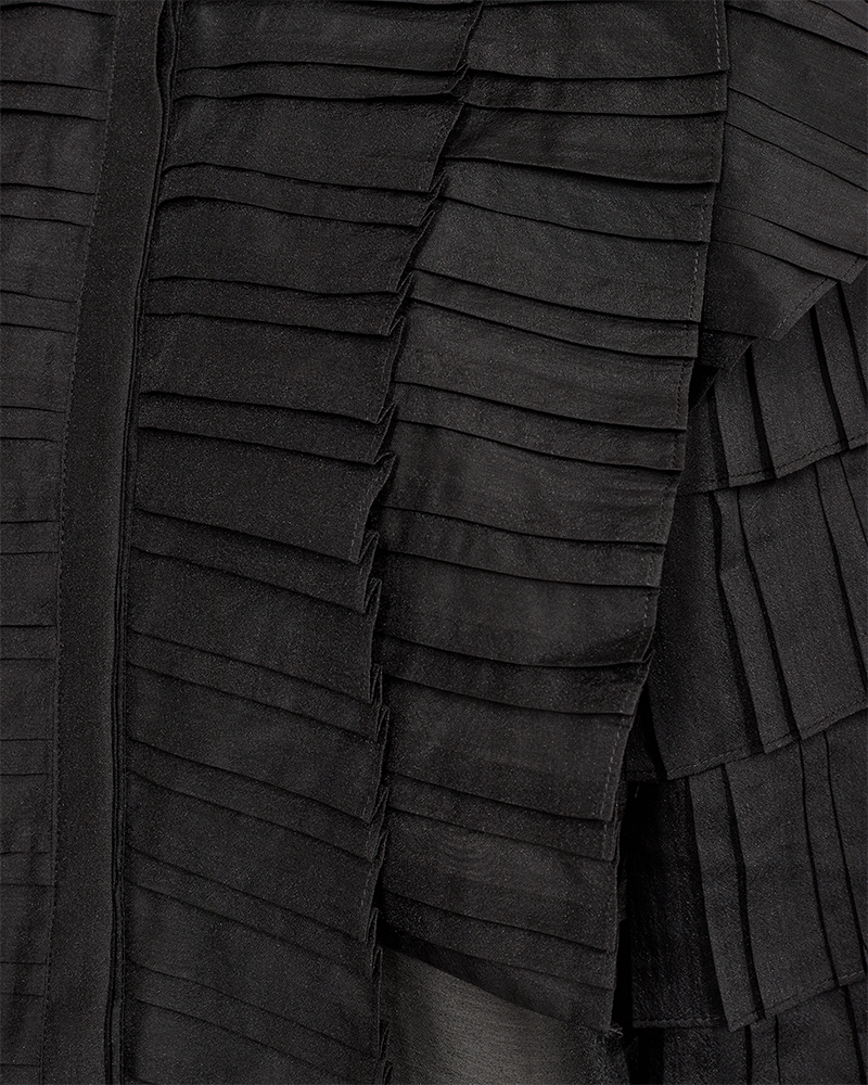 CMBLUEBELL - SHIRT WITH FRILLS IN BLACK