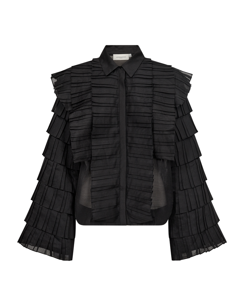 CMBLUEBELL - SHIRT WITH FRILLS IN BLACK