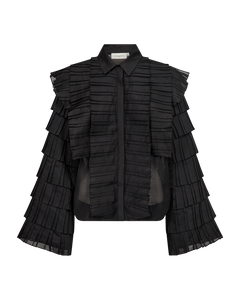 CMBLUEBELL - SHIRT WITH FRILLS IN BLACK