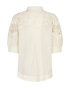 CMMOLLY - SHIRT WITH BLONDE DETAILS IN WHITE,OFF-WHITE