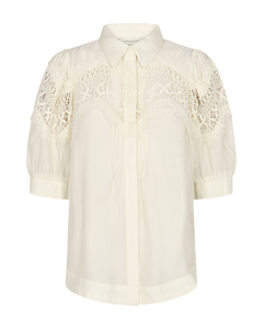 CMMOLLY - SHIRT WITH BLONDE DETAILS IN WHITE,OFF-WHITE