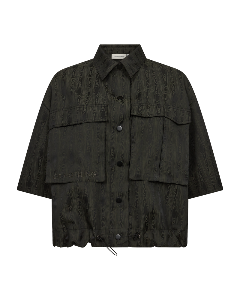 CMWOOD - SHORT SHIRT IN KHAKI GREEN
