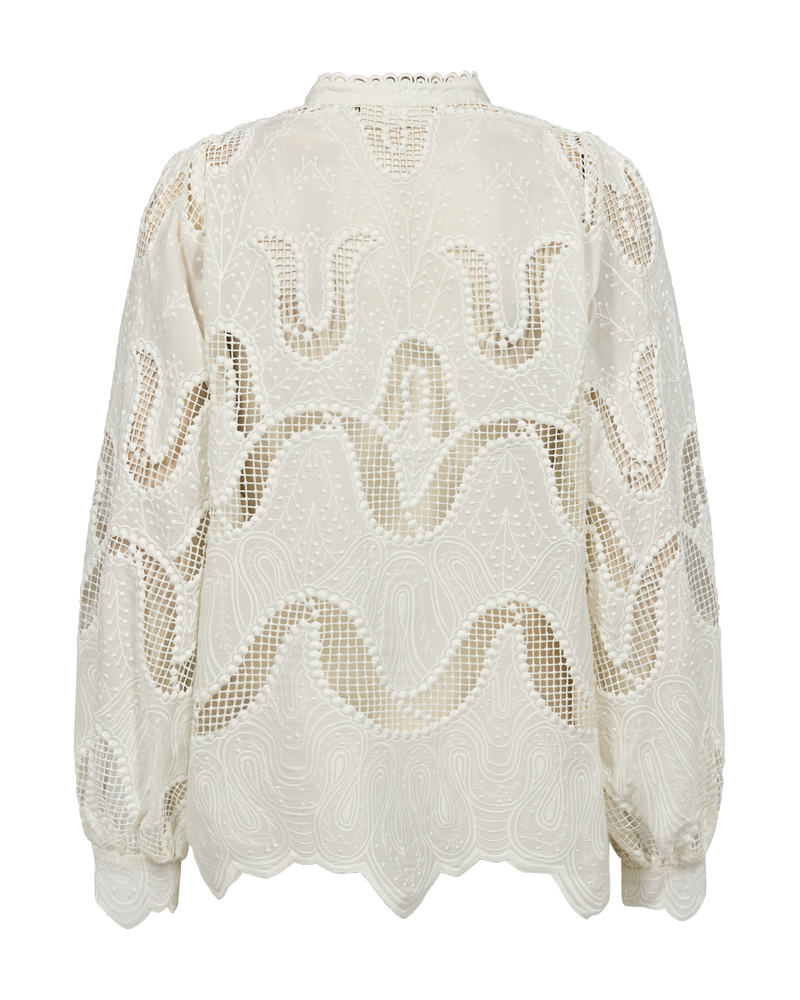 CMBOTRA - SHIRT WITH HOLE-PATTERN IN WHITE,OFF-WHITE