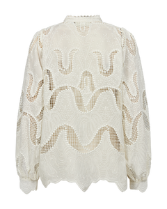 CMBOTRA - SHIRT WITH HOLE-PATTERN IN WHITE,OFF-WHITE