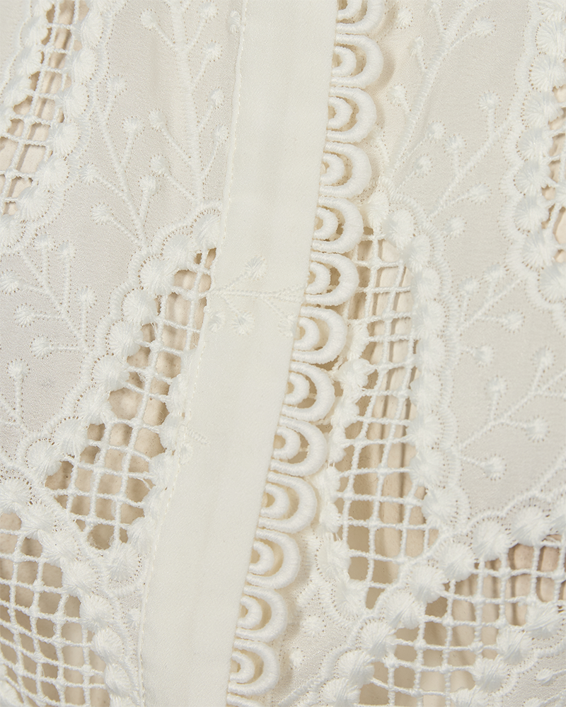 CMBOTRA - SHIRT WITH HOLE-PATTERN IN WHITE,OFF-WHITE