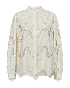 CMBOTRA - SHIRT WITH HOLE-PATTERN IN WHITE,OFF-WHITE