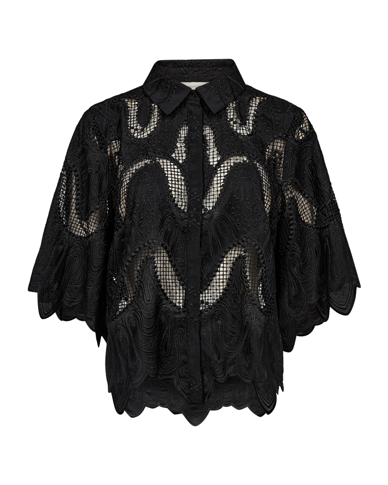 Cmbotra - shirt met gat -patroon in zwart