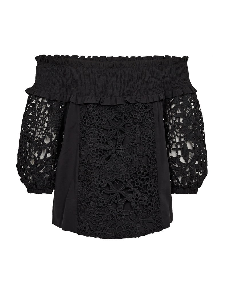 Cmmadelyn - Off -shoulder blouse in zwart