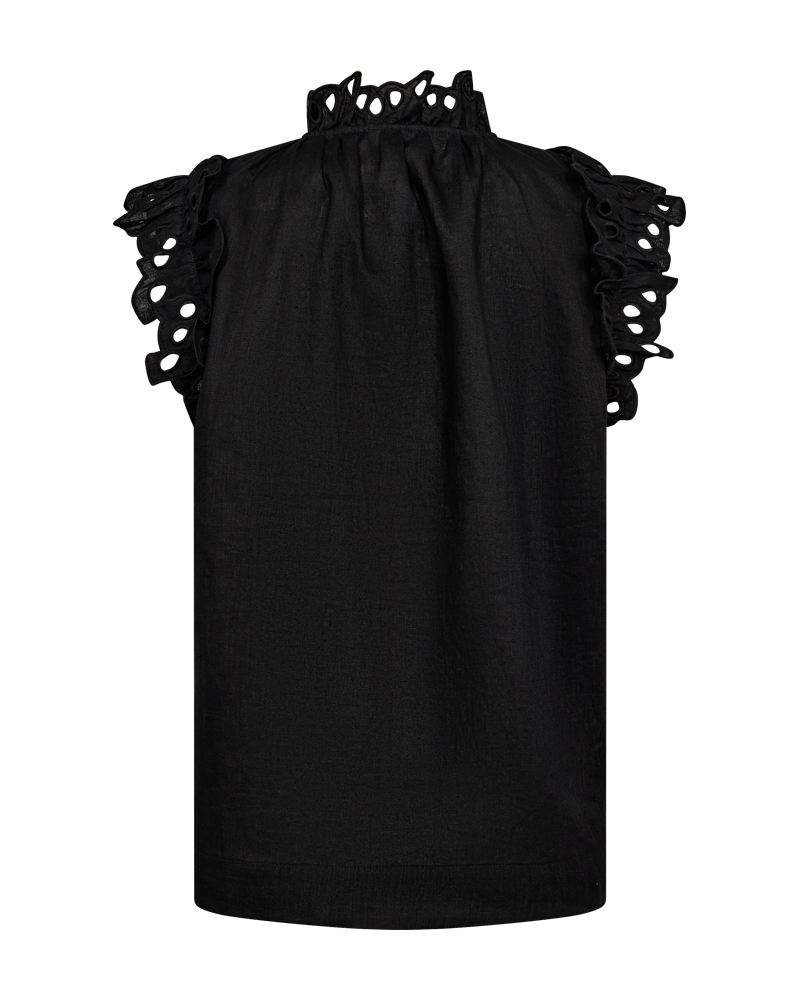 Cmnatuli - linnen shirt in zwart