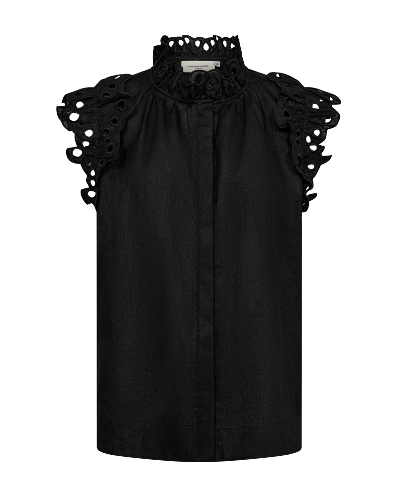Cmnatuli - linnen shirt in zwart