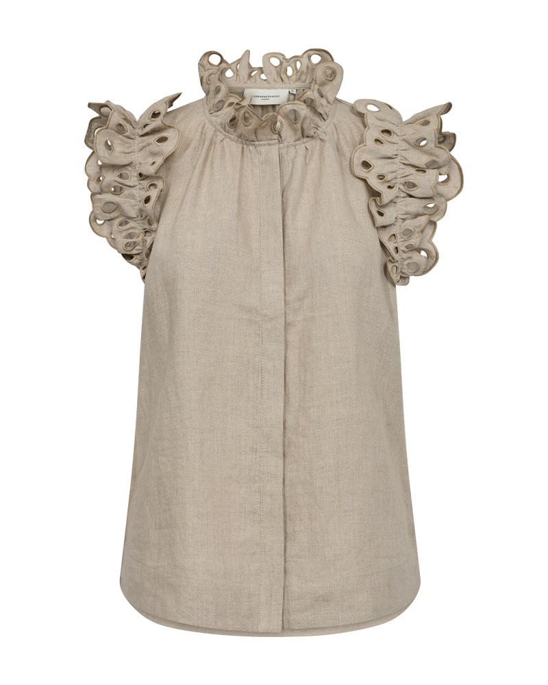 Cmnatuli - linnen shirt in beige